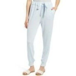 1.STATE Size Small Cozy Knit Joggers Pants Pale Blue